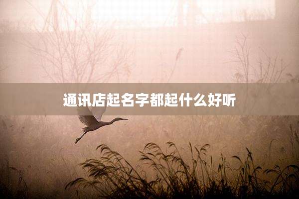 通讯店起名字都起什么好听