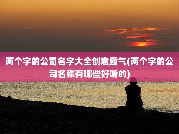 两个字的公司名字大全创意霸气(两个字的公司名称有哪些好听的)