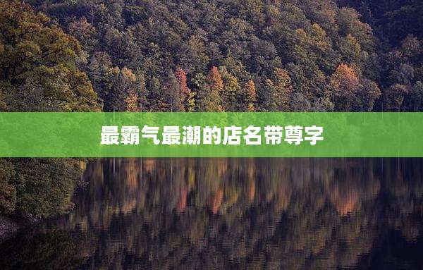最霸气最潮的店名带尊字