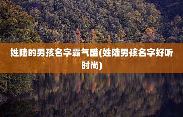 姓陆的男孩名字霸气酷(姓陆男孩名字好听时尚)