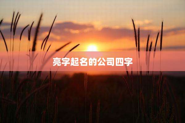 亮字起名的公司四字