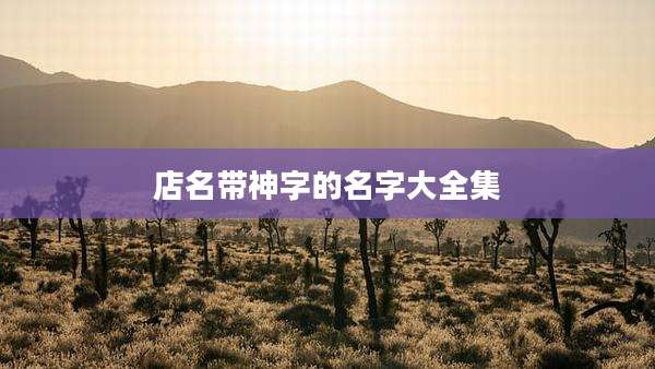 店名带神字的名字大全集