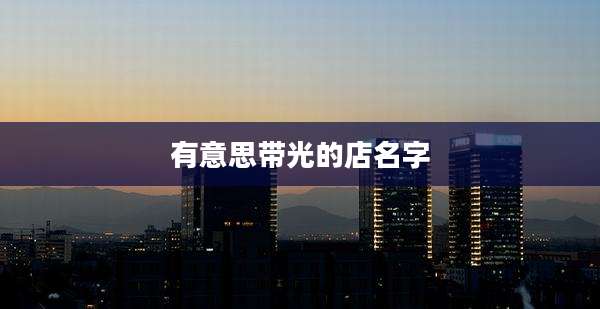 有意思带光的店名字