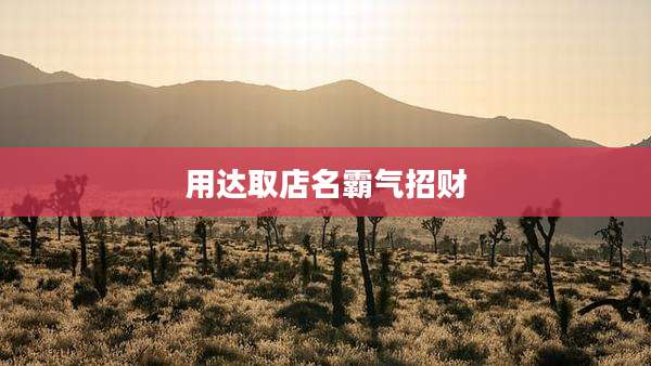 用达取店名霸气招财
