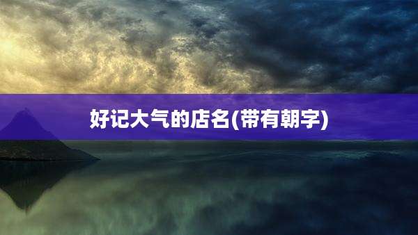 好记大气的店名(带有朝字)