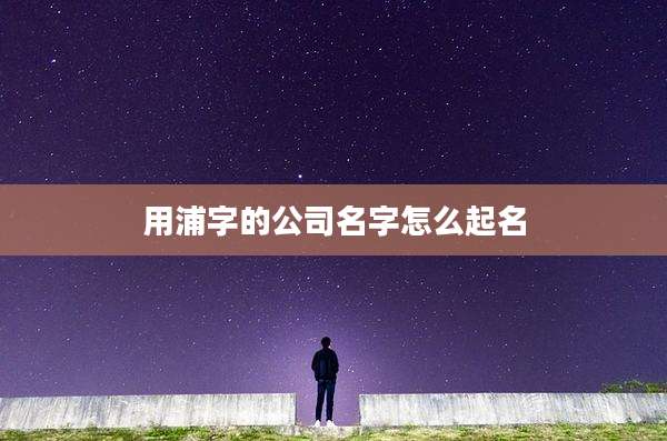 用浦字的公司名字怎么起名