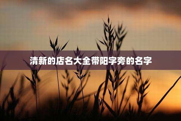 清新的店名大全带阳字旁的名字