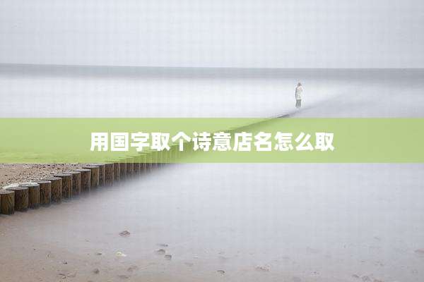 用国字取个诗意店名怎么取