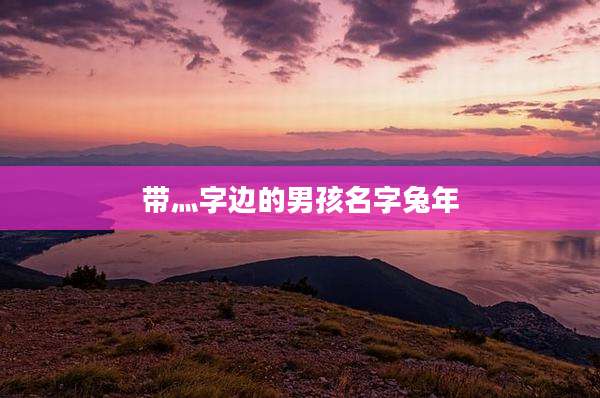 带灬字边的男孩名字兔年