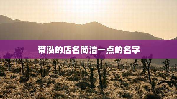 带泓的店名简洁一点的名字