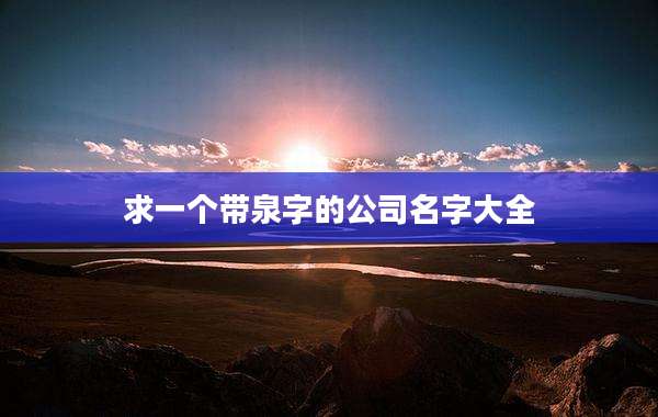 求一个带泉字的公司名字大全
