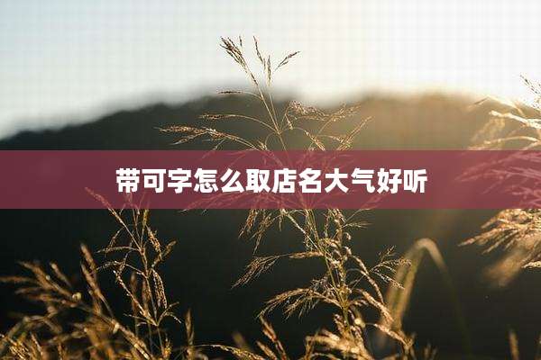 带可字怎么取店名大气好听