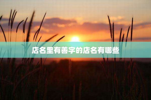 店名里有善字的店名有哪些