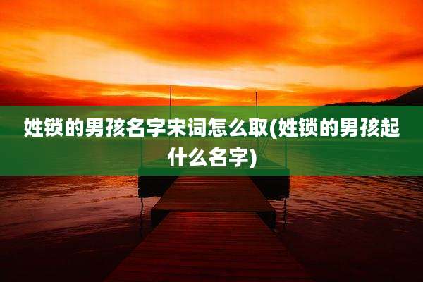 姓锁的男孩名字宋词怎么取(姓锁的男孩起什么名字)