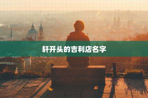 轩开头的吉利店名字