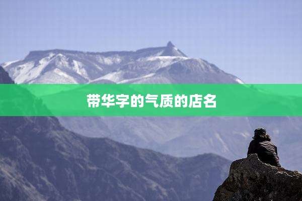 带华字的气质的店名