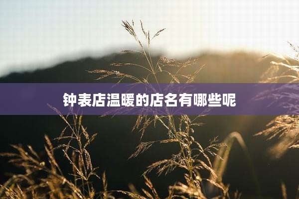 钟表店温暖的店名有哪些呢