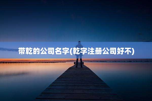带乾的公司名字(乾字注册公司好不)