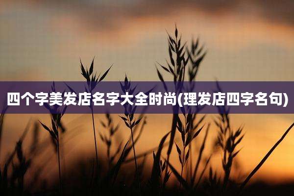 四个字美发店名字大全时尚(理发店四字名句)