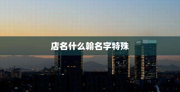 店名什么翰名字特殊