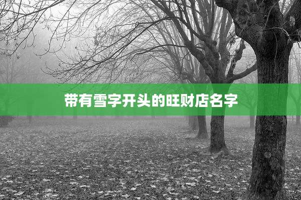 带有雪字开头的旺财店名字