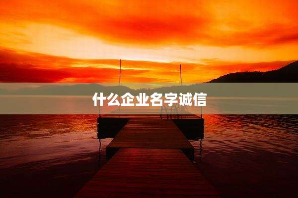 什么企业名字诚信