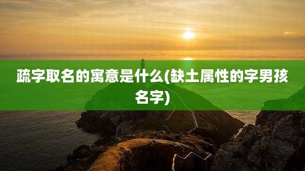 疏字取名的寓意是什么(缺土属性的字男孩名字)