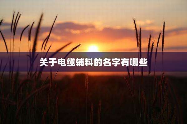 关于电缆辅料的名字有哪些