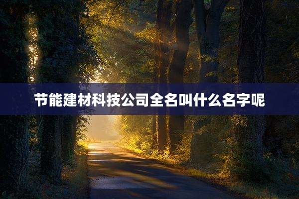 节能建材科技公司全名叫什么名字呢