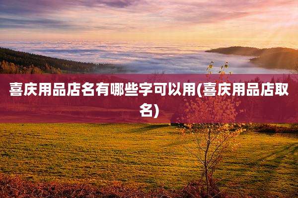 喜庆用品店名有哪些字可以用(喜庆用品店取名)