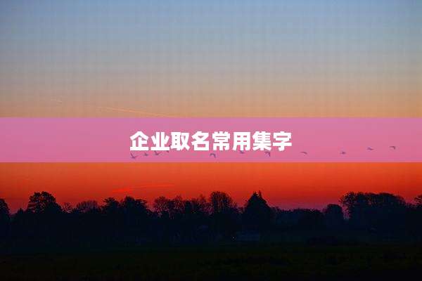 企业取名常用集字