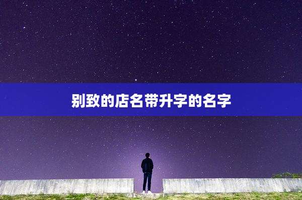 别致的店名带升字的名字