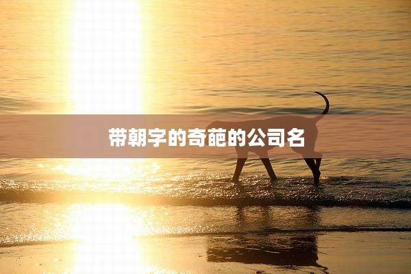 带朝字的奇葩的公司名
