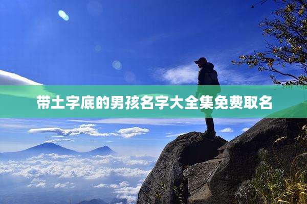带土字底的男孩名字大全集免费取名
