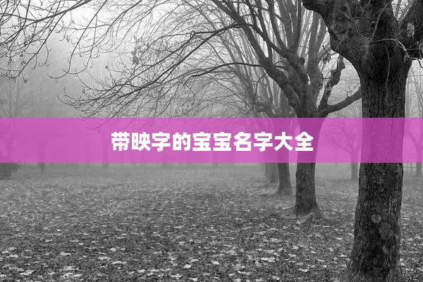 带映字的宝宝名字大全