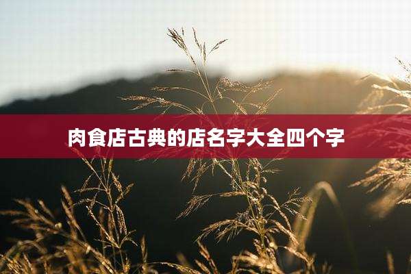 肉食店古典的店名字大全四个字