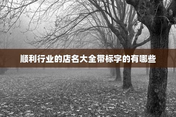 顺利行业的店名大全带标字的有哪些