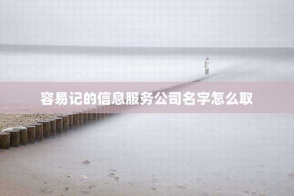 容易记的信息服务公司名字怎么取