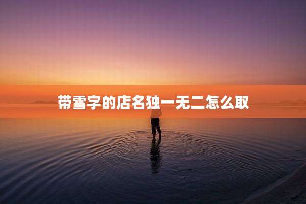 带雪字的店名独一无二怎么取
