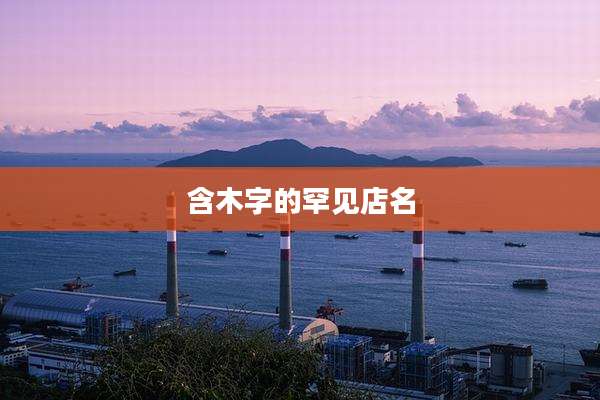 含木字的罕见店名