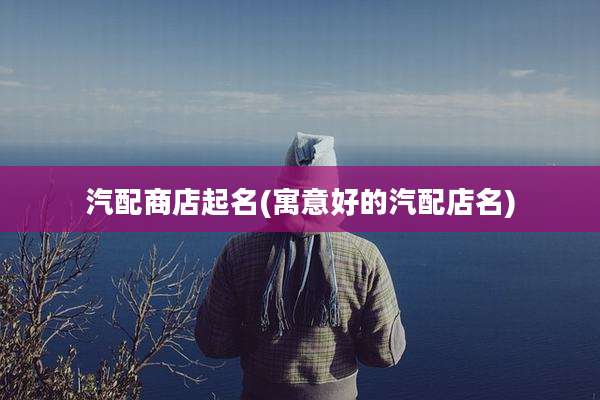 汽配商店起名(寓意好的汽配店名)