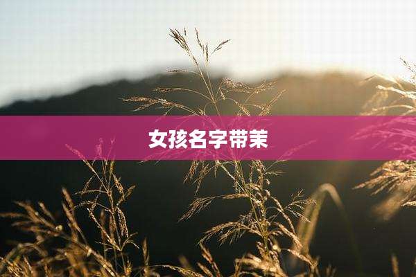 女孩名字带茉