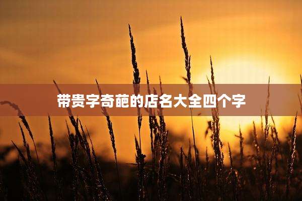 带贵字奇葩的店名大全四个字