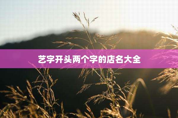 艺字开头两个字的店名大全