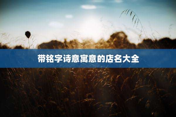 带铭字诗意寓意的店名大全