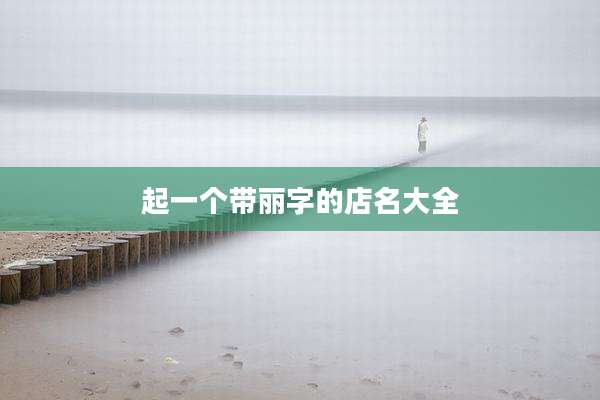 起一个带丽字的店名大全
