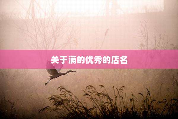 关于满的优秀的店名
