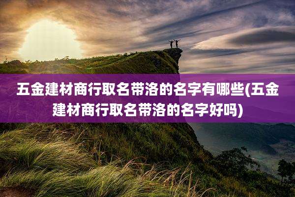 五金建材商行取名带洛的名字有哪些(五金建材商行取名带洛的名字好吗)