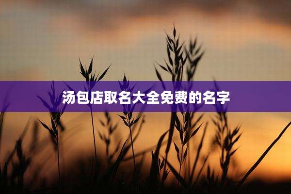 汤包店取名大全免费的名字