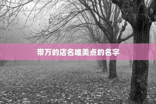 带万的店名唯美点的名字